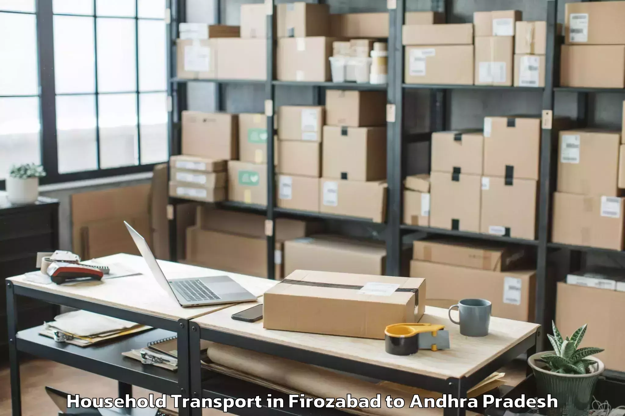 Professional Firozabad to Padmanabham Visakhapatnam Household Transport